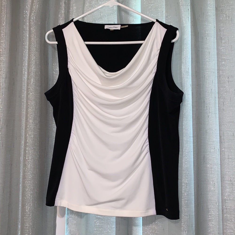 Calvin Klein Colorblock vest blouse